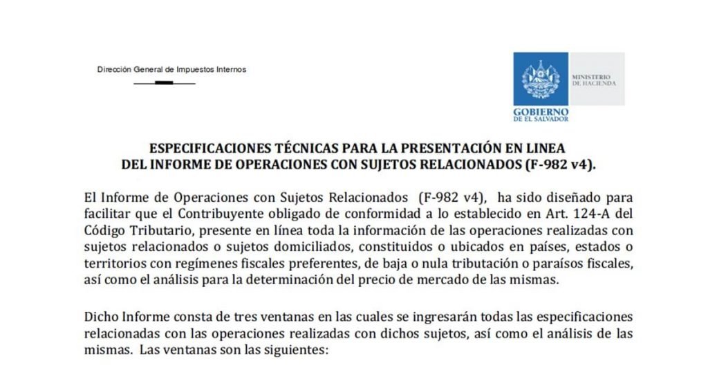 Informe de Operaciones con Sujetos Relacionados en Línea (F-982 v4)